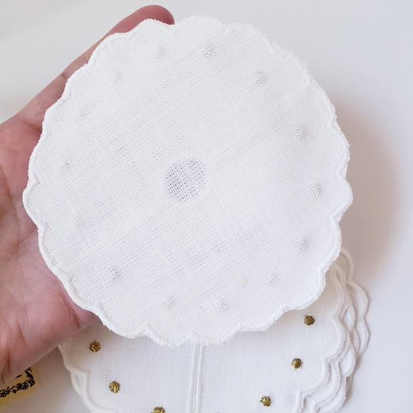 Vintage Boutross Irish Linen Hand Embroidery Cocktail Coasters - Picture 4 of 10